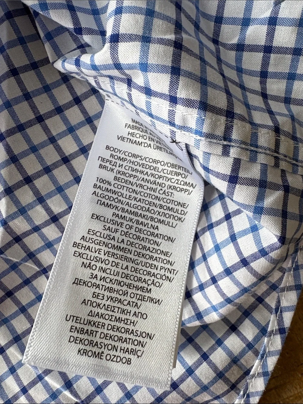 Ralph Lauren White and Blue Windowpane Shirt size 5